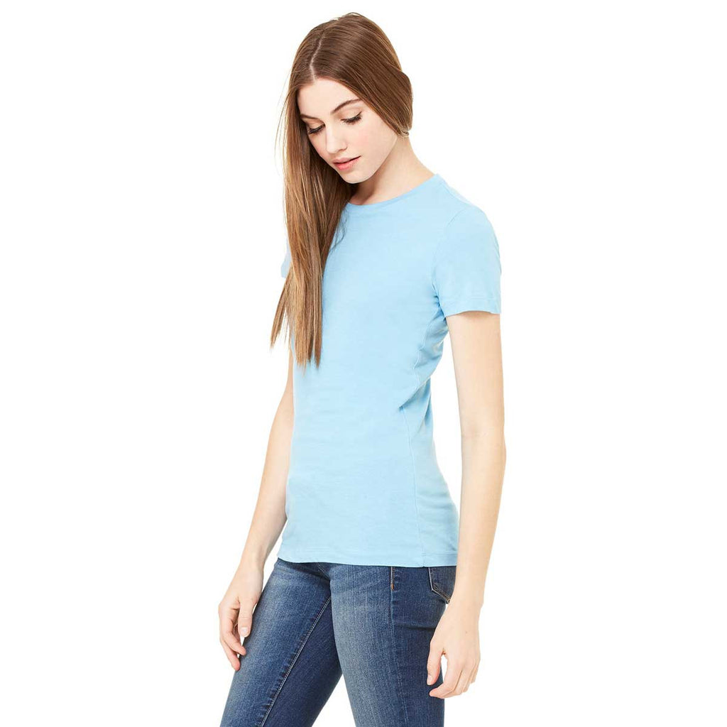 Bella + Canvas Women's Ocean Blue Jersey Short-Sleeve T-Shirt