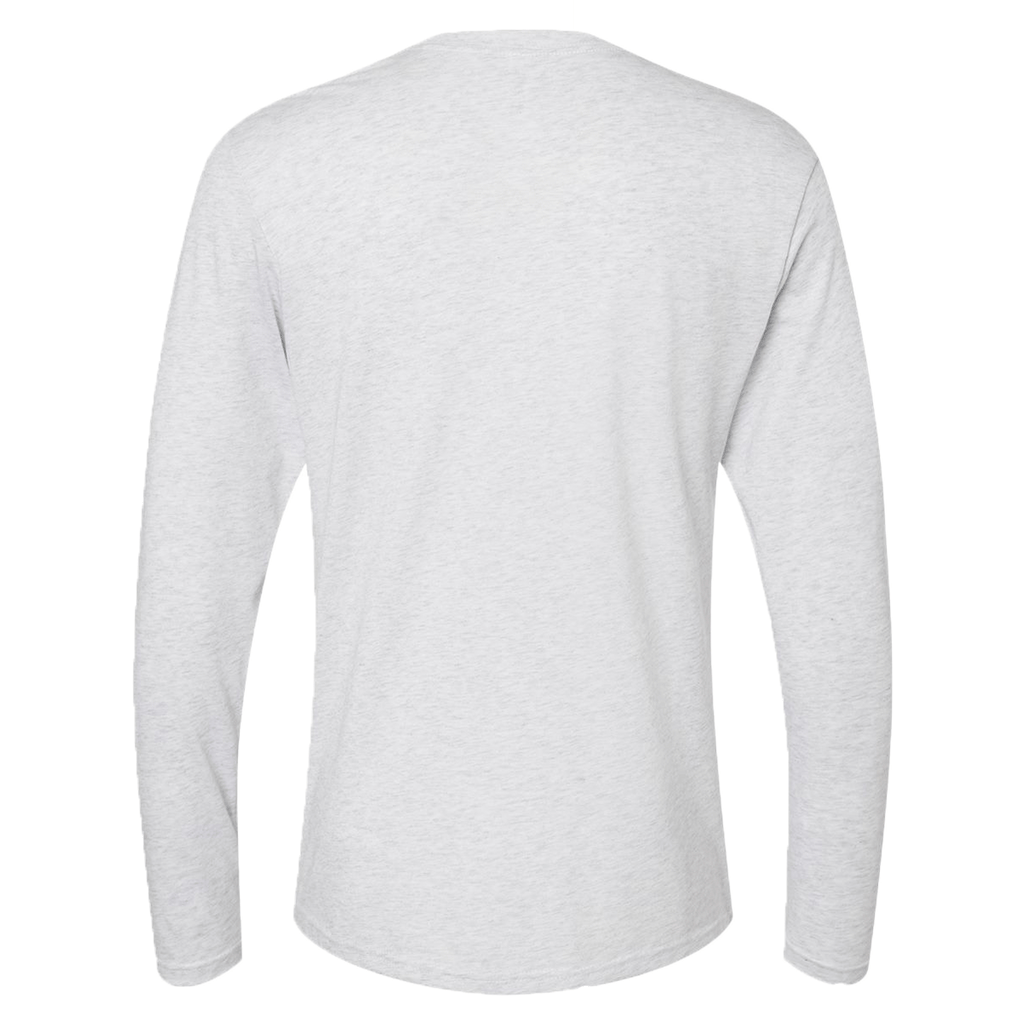 Next Level Men's Heather White Triblend Long-Sleeve Crew Tee