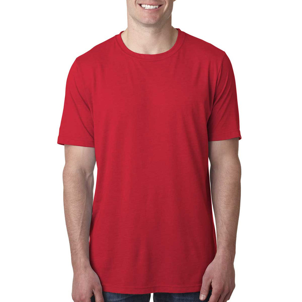 Next Level Men's Red Poly/Cotton Short-Sleeve Crew Tee