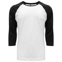 Next Level Unisex Black/White CVC 3/4 Sleeve Raglan Baseball T-Shirt
