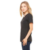 Bella + Canvas Women's Charcoal-Black Triblend Relaxed Jersey Short-Sleeve V-Neck T-Shirt