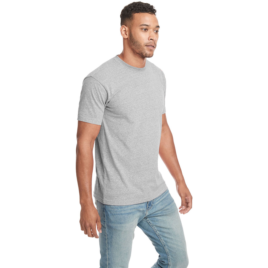 Next Level Unisex Snow Heather Grey Sueded Snow Crewneck T-Shirt