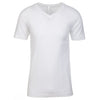 Next Level Men's White Premium Fitted Sueded V-Neck Tee