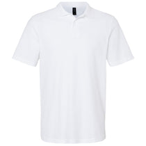 Gildan Men's White Softstyle Adult Pique Polo