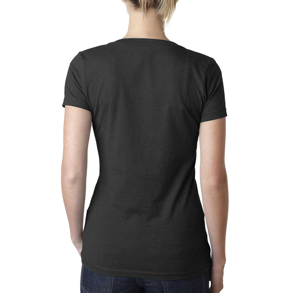 Next Level Women's Black CVC Deep V Tee