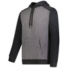 Augusta Sportswear Men's Carbon Heather/Black Three-Season Fleece Pullover Hoodie