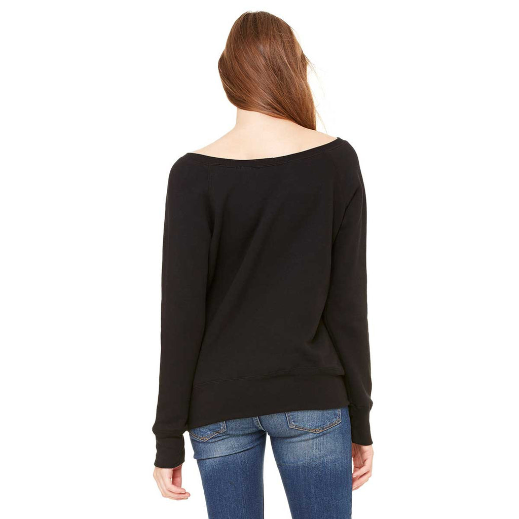 Bella + Canvas Women's Black Wide Neck Sweatshirt