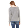 Bella + Canvas Women's Grey Triblend Wide Neck Sweatshirt