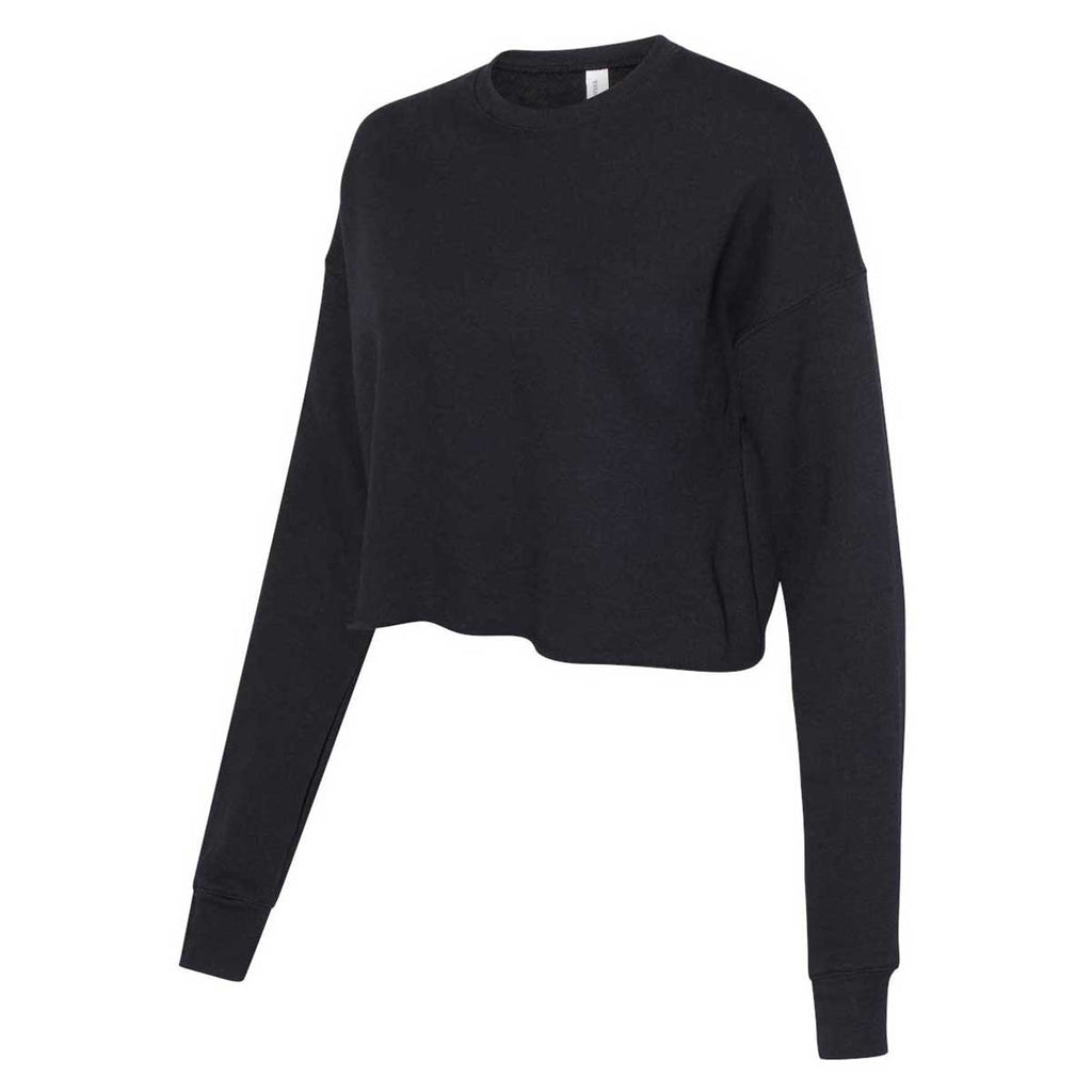 BELLA + CANVAS Women's Black Cropped Crew Fleece