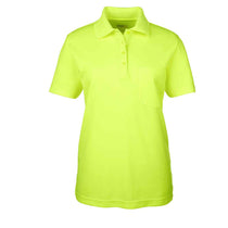 Core 365 Women's Safety Yellow Origin Performance Pique Polo with Pocket