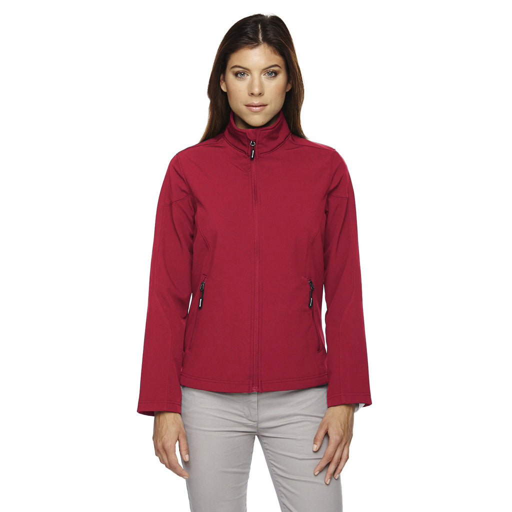 Core 365 Women's Classic Red Cruise Two-Layer Fleece Bonded Soft Shell Jacket