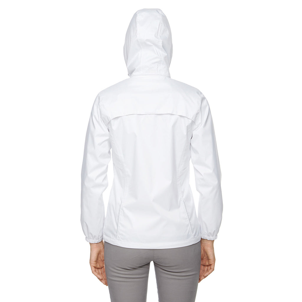 Core 365 Women's White Climate Seam-Sealed Lightweight Variegated Ripstop Jacket