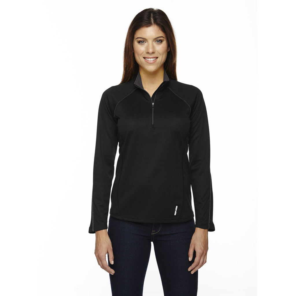 North End Women's Black Radar Half-Zip Performance Long-Sleeve Top