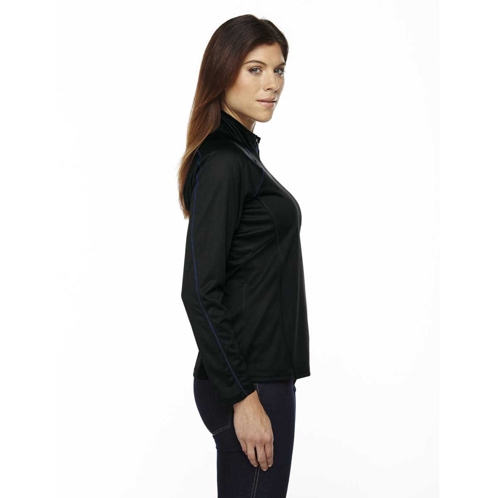 North End Women's Black/True Royal Radar Half-Zip Performance Long-Sleeve Top