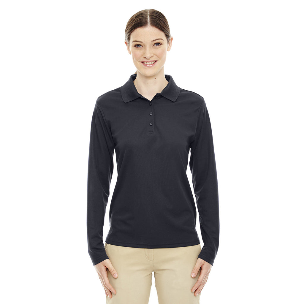 Core 365 Women's Carbon Pinnacle Performance Long-Sleeve Pique Polo