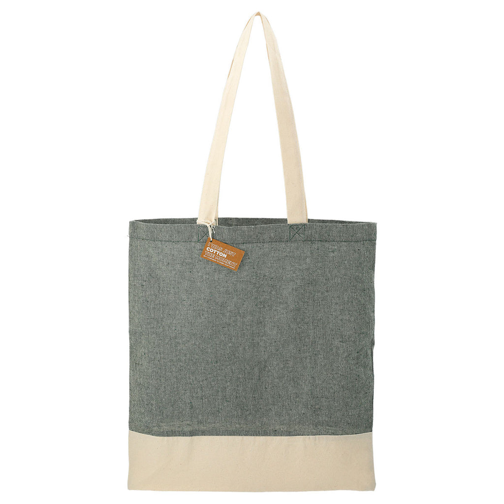 Leed's Dark Green Split Recycled 5oz Cotton Twill Convention Tote