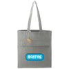 Leeds Dark Grey Recycled Cotton Herringbone Tote with Zip Pocket