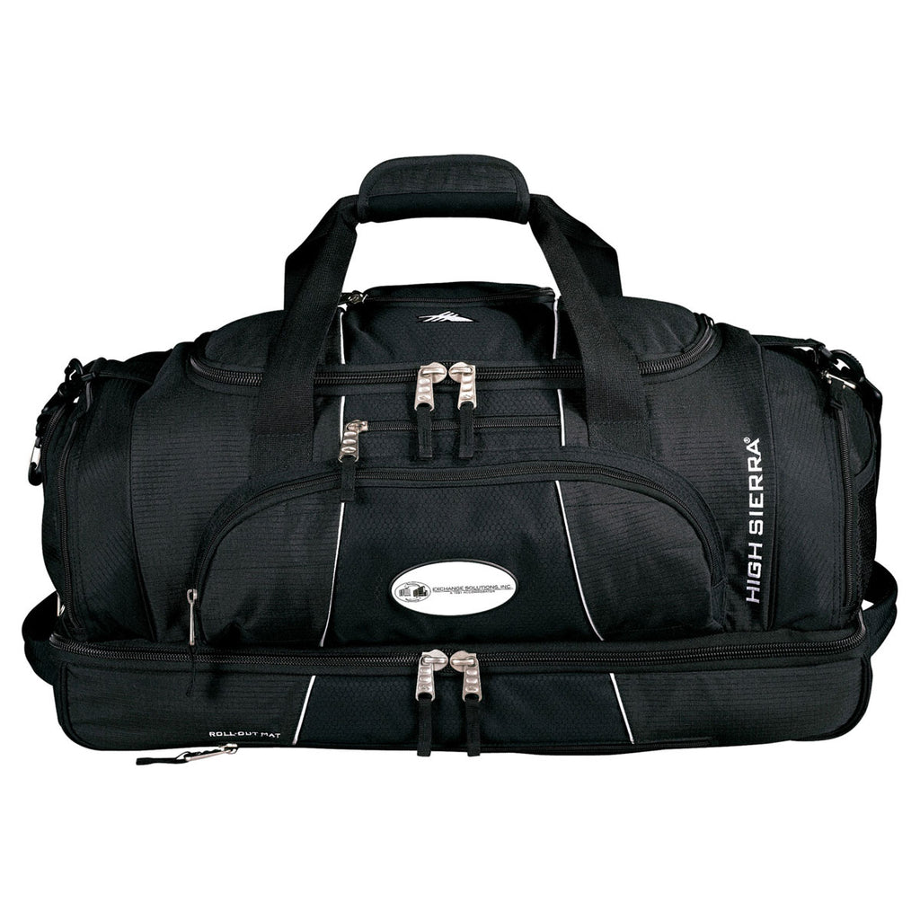 High Sierra Black Colossus 26" Drop Bottom Duffel Bag