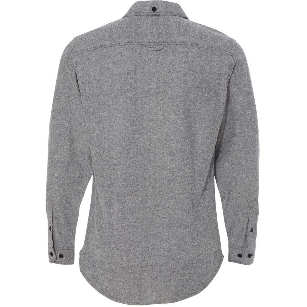 Burnside Men's Heather Grey Long Sleeve Solid Flannel Shirt