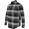 Burnside Men's Black/Grey Yarn-Dyed Long Sleeve Flannel Shirt