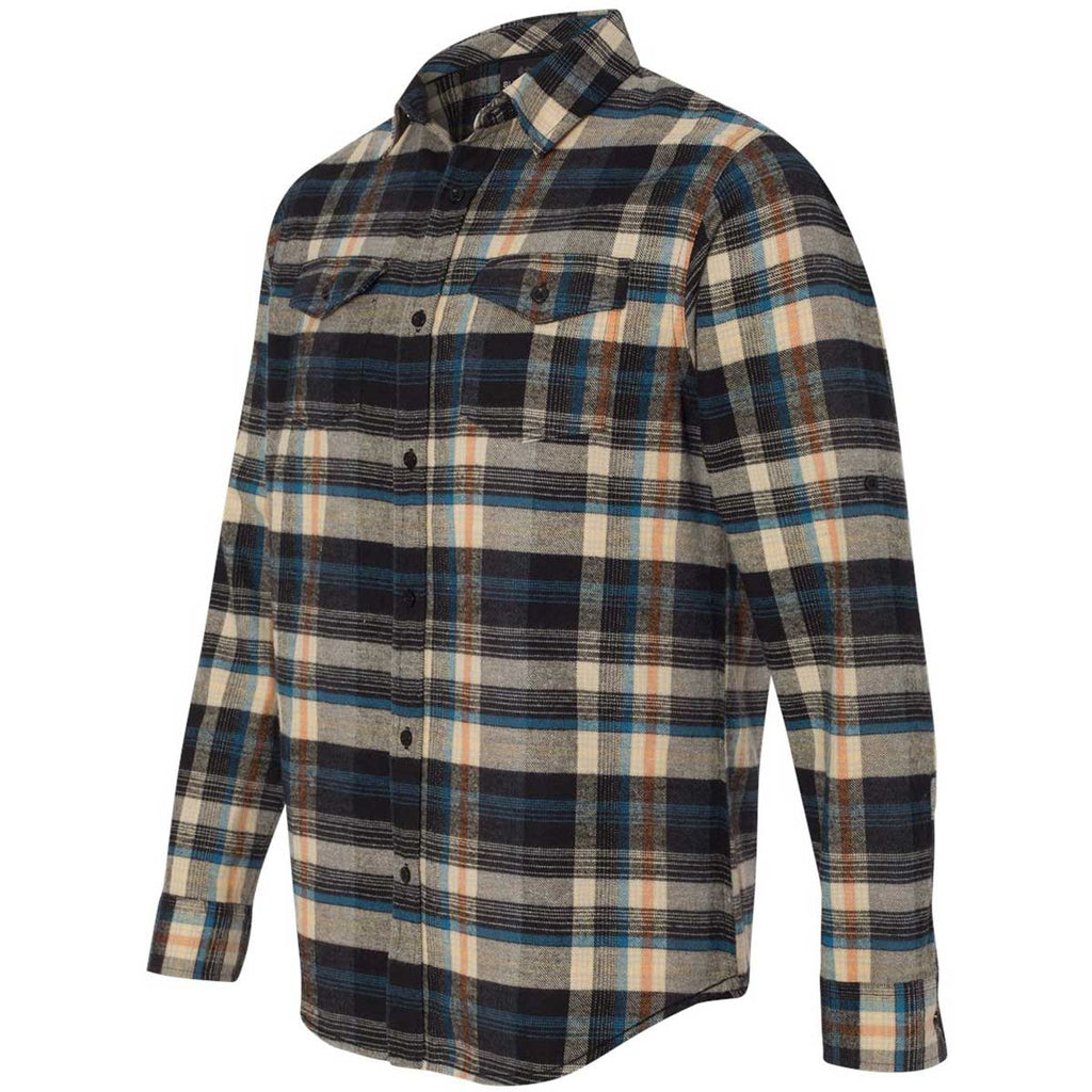 Burnside Men's Dark Khaki Yarn-Dyed Long Sleeve Flannel Shirt