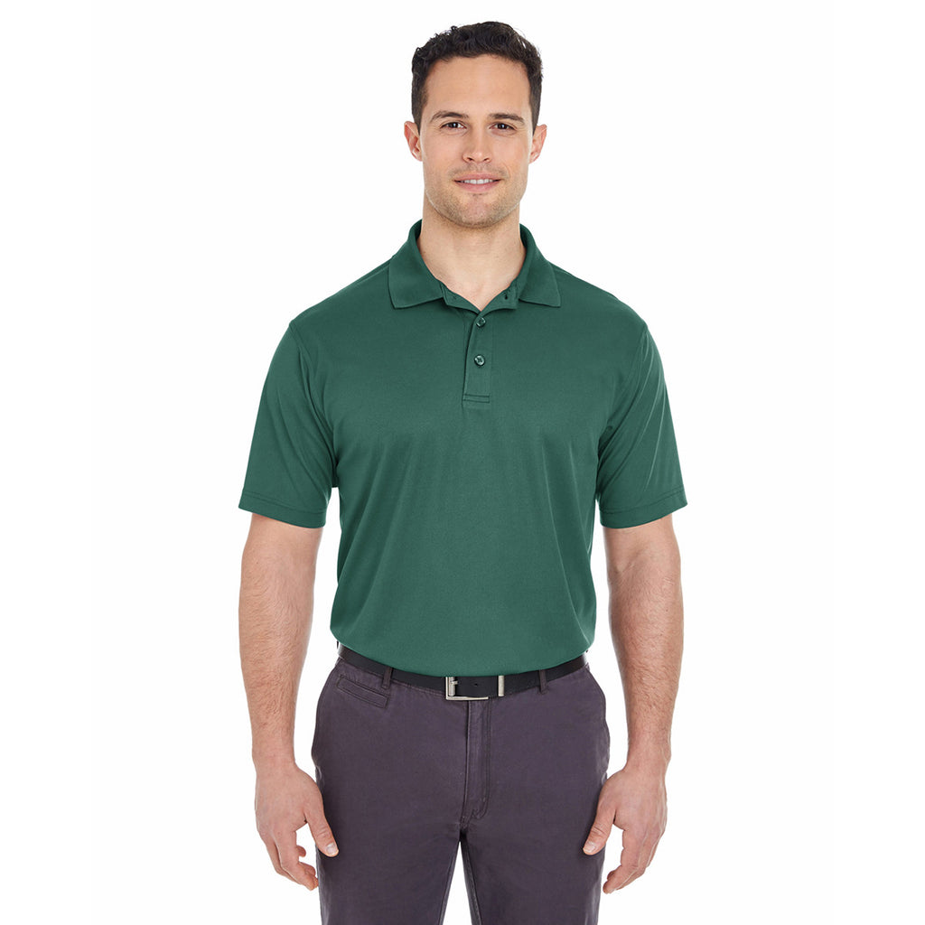 UltraClub Men's Forest Green Cool & Dry Mesh Pique Polo