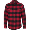 Burnside Men's Red/Black Buffalo Yarn-Dyed Long Sleeve Flannel Shirt