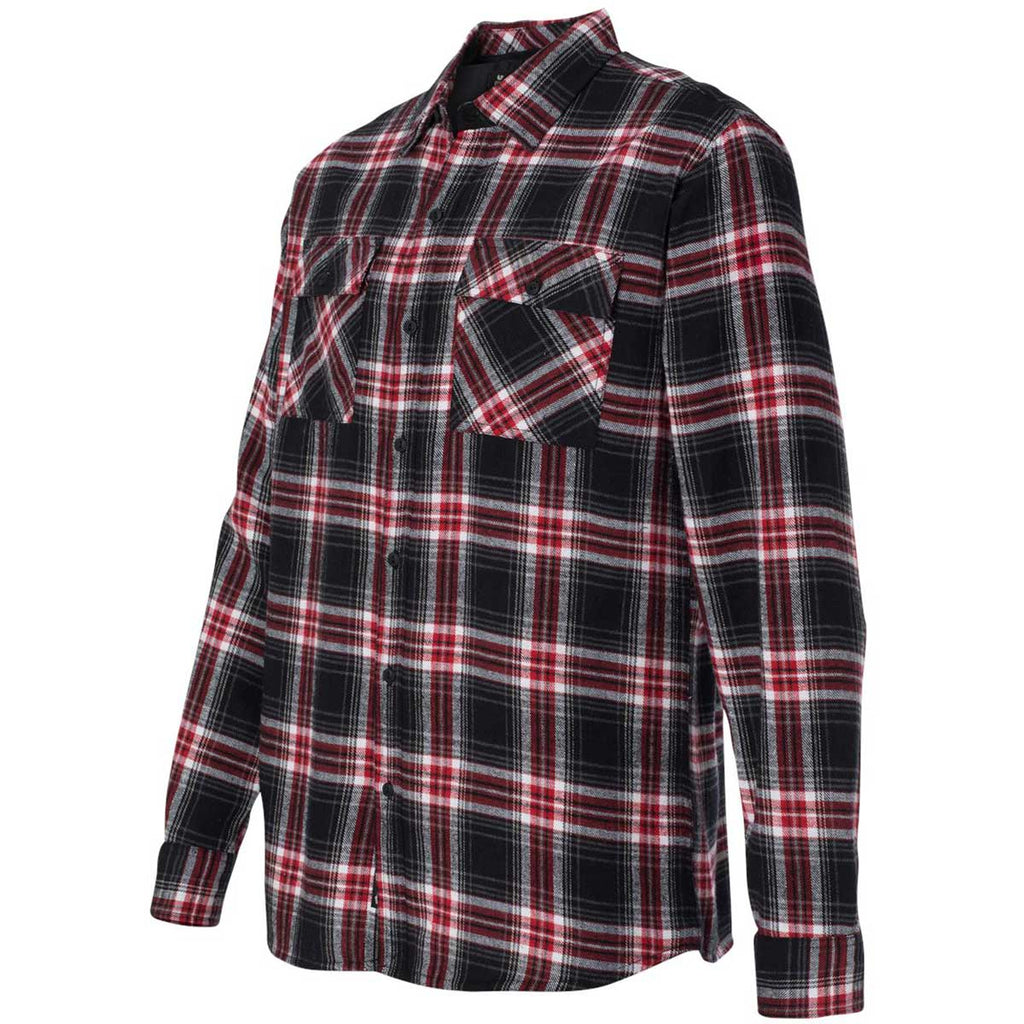 Burnside Men's Red Yarn-Dyed Long Sleeve Flannel Shirt