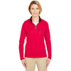 UltraClub Women's Red Cool & Dry Sport Quarter-Zip Pullover