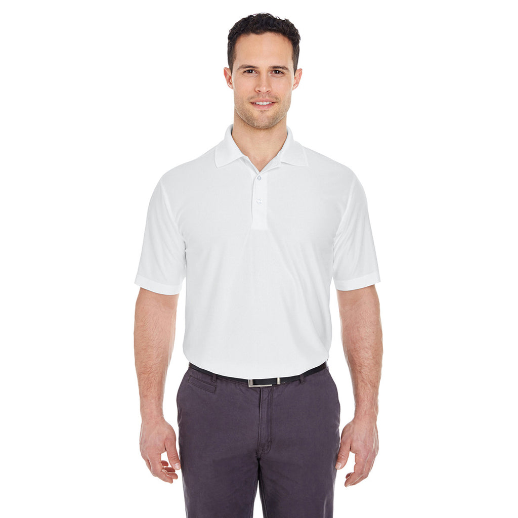 UltraClub Men's White Cool & Dry Elite Performance Polo