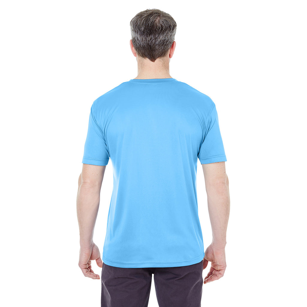 UltraClub Men's Columbia Blue Cool & Dry Sport Performance Interlock T-Shirt