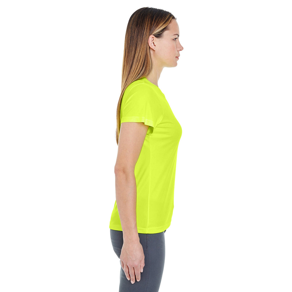 UltraClub Women's Bright Yellow Cool & Dry Sport Performance Interlock T-Shirt