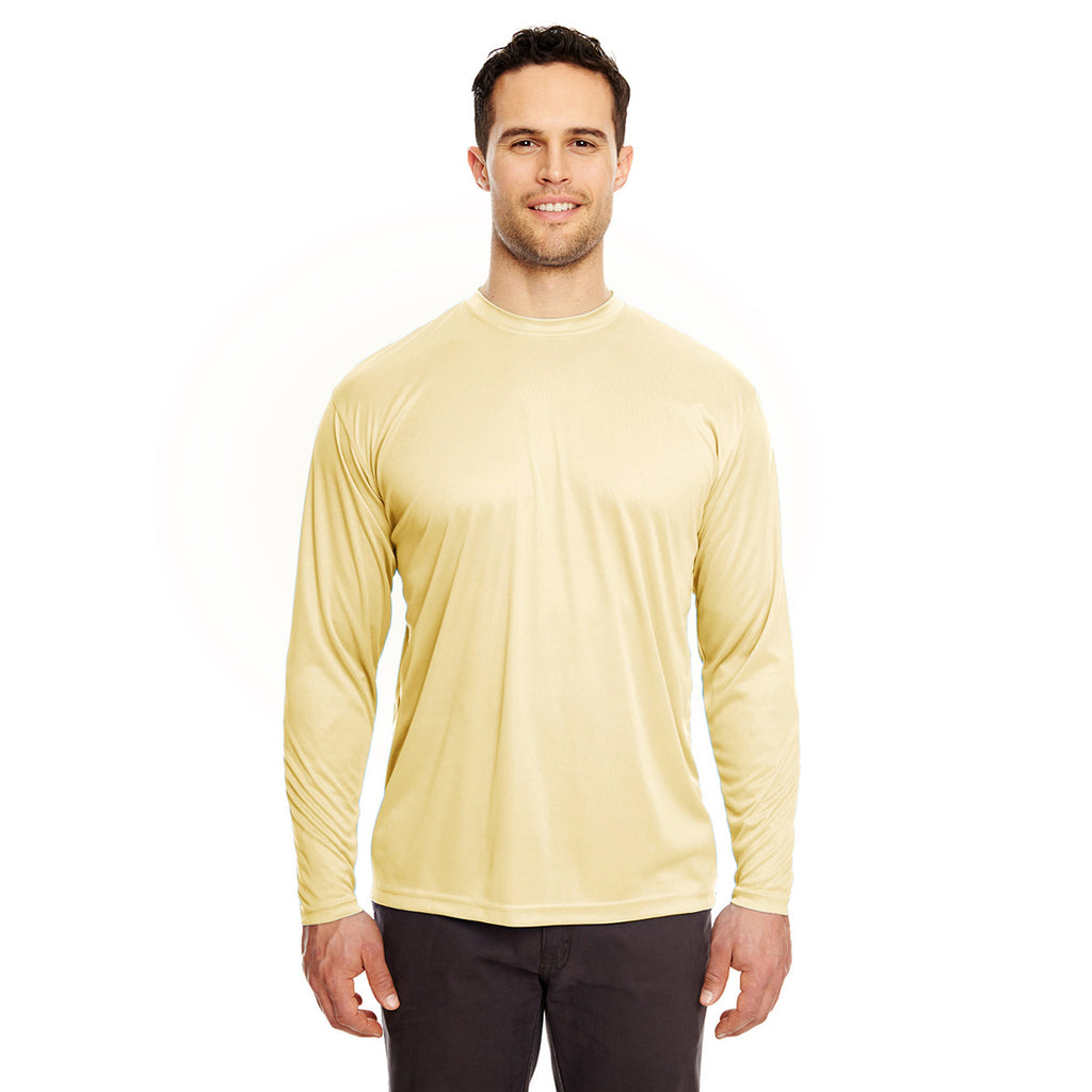 UltraClub Men's Butter Cool & Dry Sport Long-Sleeve Performance Interlock T-Shirt