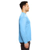 UltraClub Men's Columbia Blue Cool & Dry Sport Long-Sleeve Performance Interlock T-Shirt