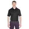 UltraClub Men's Black Cool & Dry Sport Performance Interlock Polo