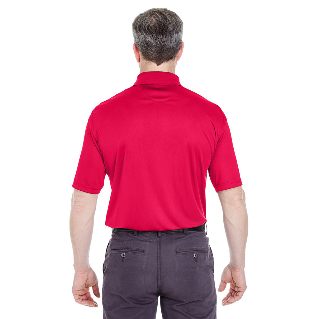 UltraClub Men's Red Cool & Dry Sport Performance Interlock Polo