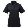 UltraClub Women's Black Cool & Dry Stain-Release Performance Polo