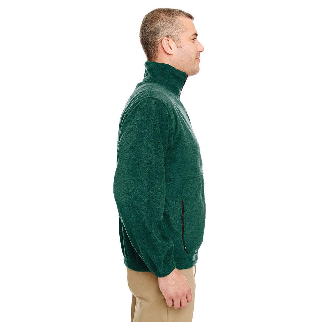 UltraClub Men's Forest Green Iceberg Fleece Full-Zip Jacket