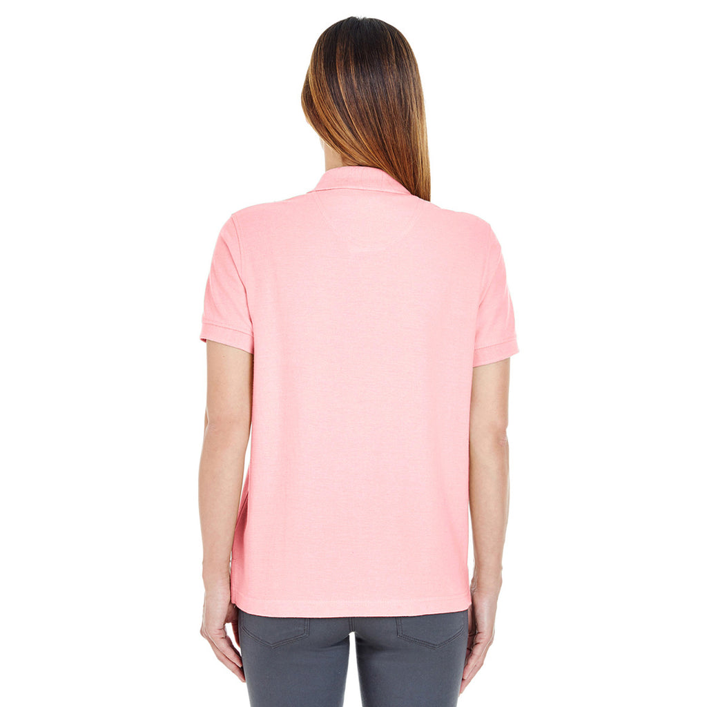 UltraClub Women's Pink Whisper Pique Polo