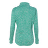 J. America Women's Emerald/Neon Yellow Cosmic Fleece Quarter-Zip Pullover
