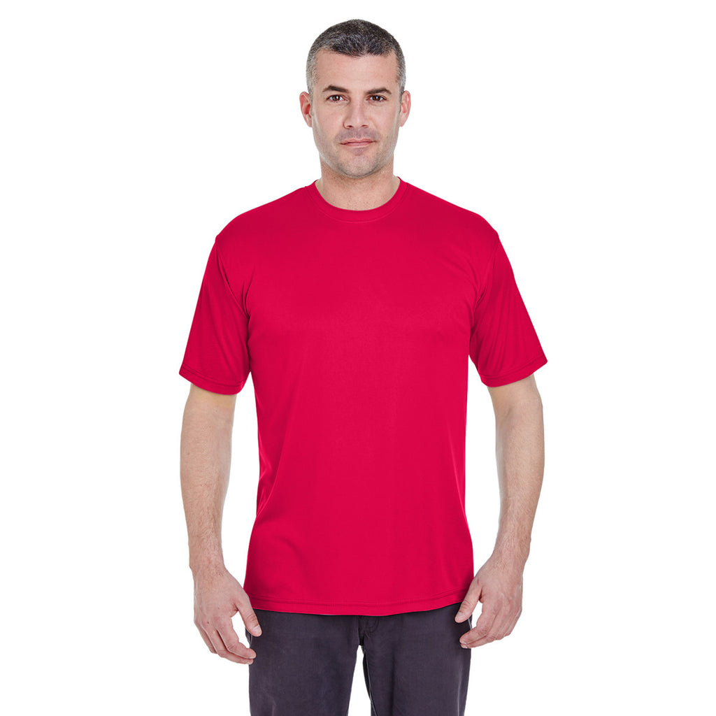 UltraClub Men's Red Cool & Dry Basic Performance T-Shirt