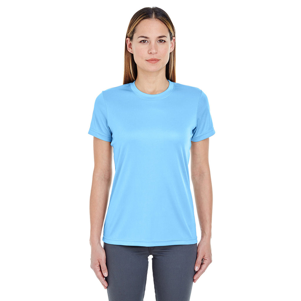 UltraClub Women's Columbia Blue Cool & Dry Basic Performance T-Shirt