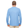 UltraClub Men's Columbia Blue Cool & Dry Performance Long-Sleeve Top