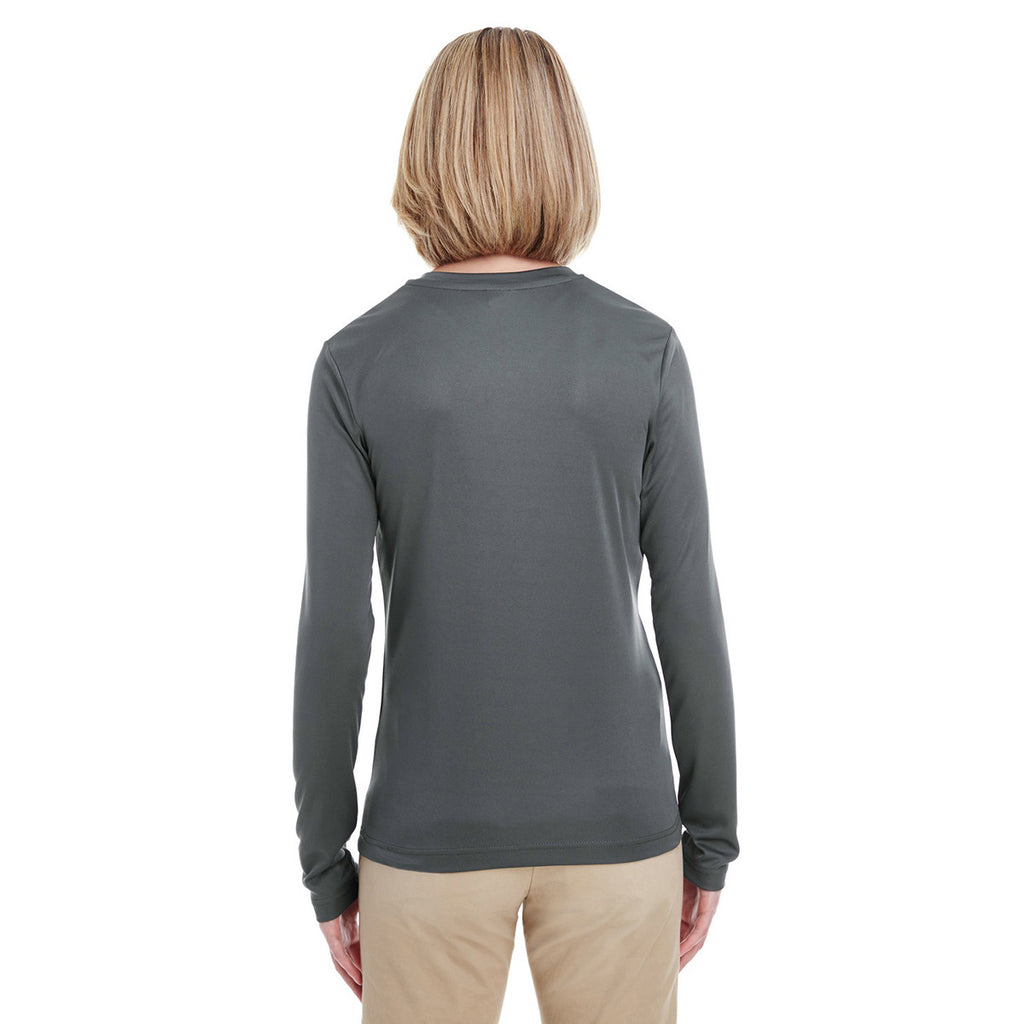 UltraClub Women's Charcoal Cool & Dry Performance Long-Sleeve Top