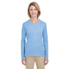 UltraClub Women's Columbia Blue Cool & Dry Performance Long-Sleeve Top