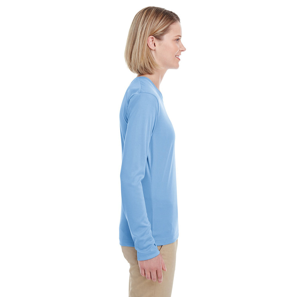 UltraClub Women's Columbia Blue Cool & Dry Performance Long-Sleeve Top