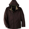 North End Men's Dark Chocolate Glacier Insulated Three-Layer Jacket with Detachable Hood