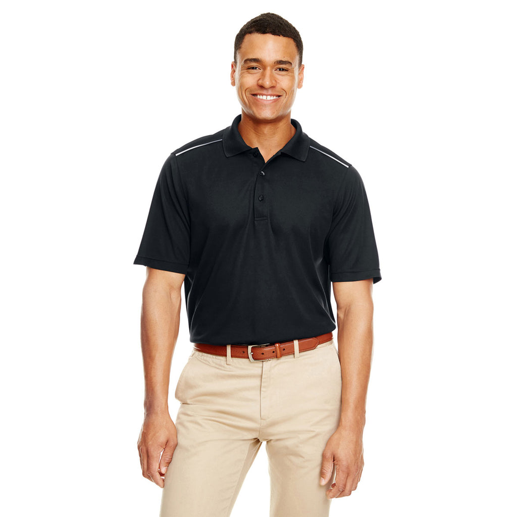 Core 365 Men's Black Radiant Performance Pique Polo