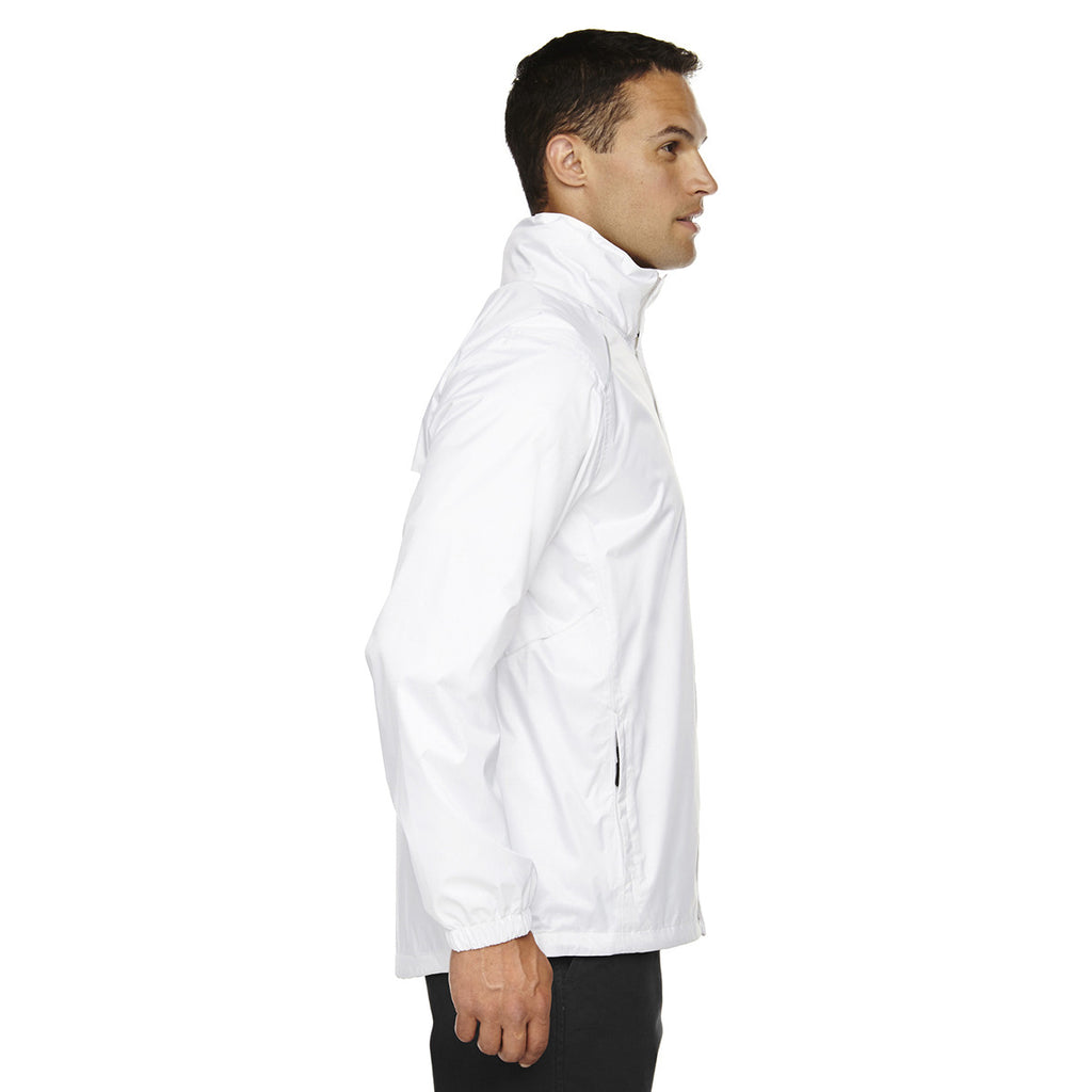 Core 365 Men's White Climate Seam-Sealed Lightweight Variegated Ripstop Jacket