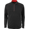 North End Men's Black/Classic Red Radar Half-Zip Performance Long-Sleeve Top